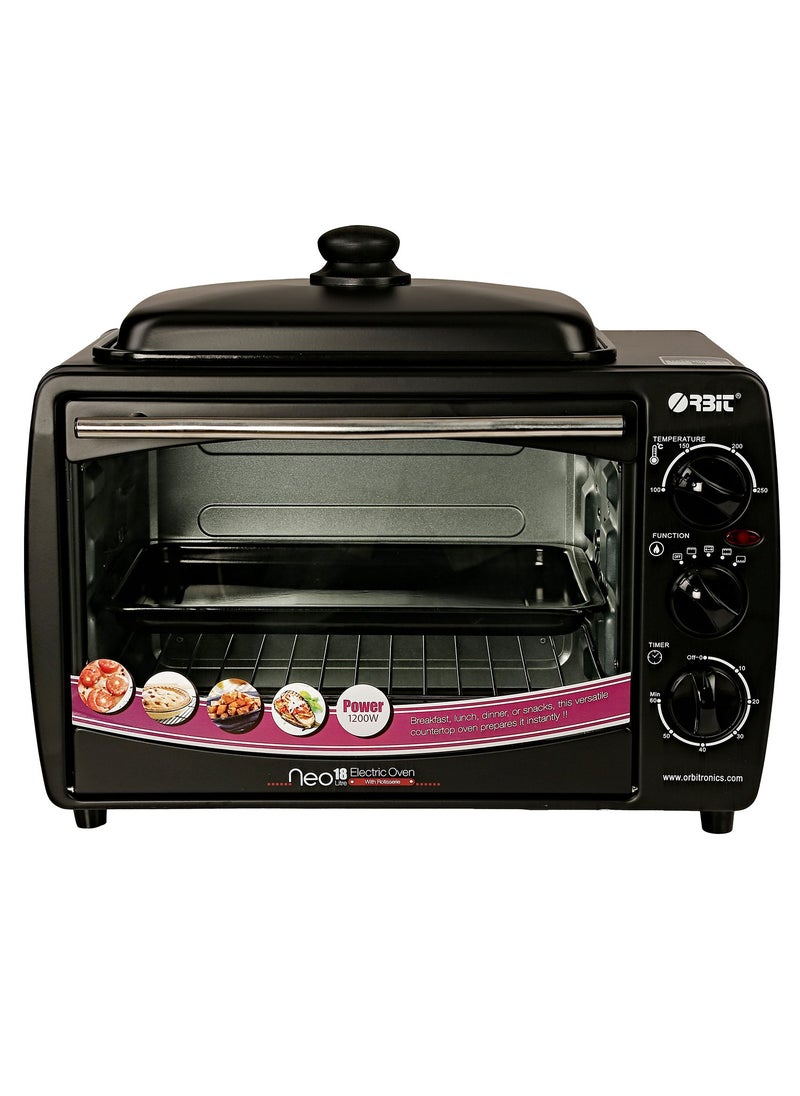 Orbit Neo 18 Litre 1200W Electric Convection OTG Oven Toaster Grill Black