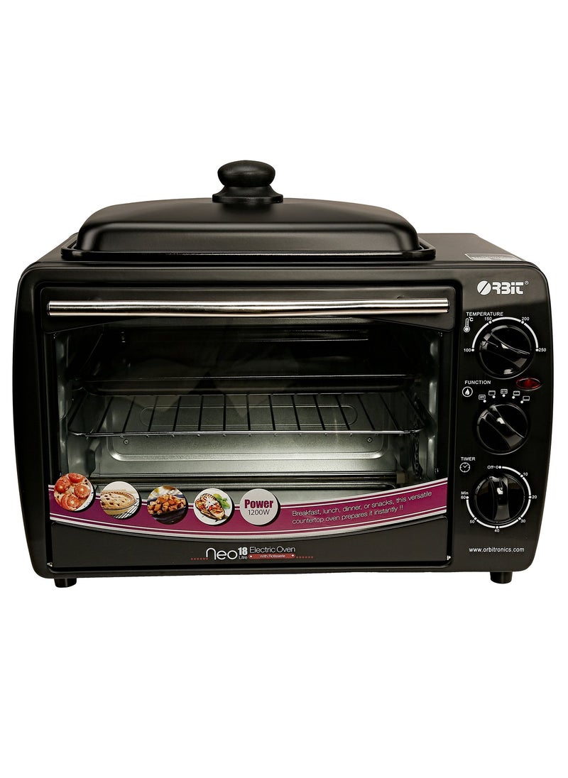 Orbit Neo 18 Litre 1200W Electric Convection OTG Oven Toaster Grill Black