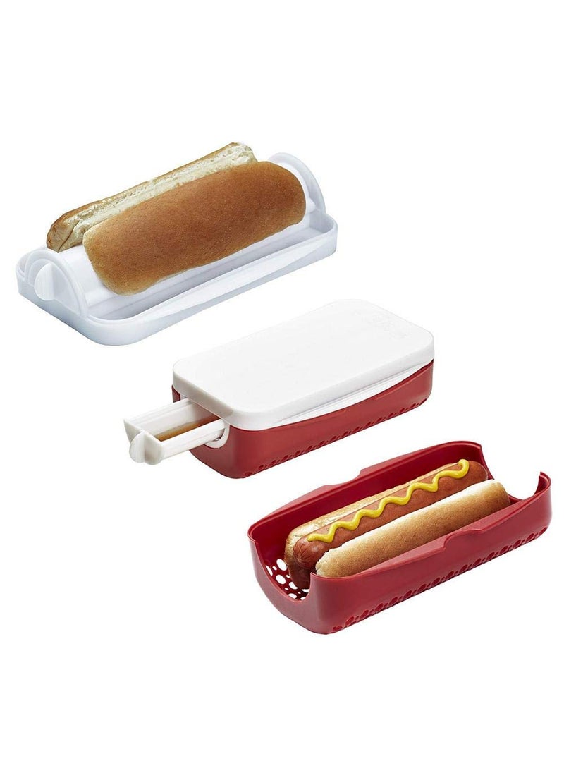 ONPRIX Microwave Hot Dog Cooker Mini Sausage Maker Safe DIY Kitchen Gadgets Oven Tools Red Hot Dog Cooker Makes Perfectly Cooked Franks