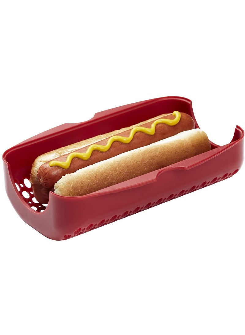 ONPRIX Microwave Hot Dog Cooker Mini Sausage Maker Safe DIY Kitchen Gadgets Oven Tools Red Hot Dog Cooker Makes Perfectly Cooked Franks