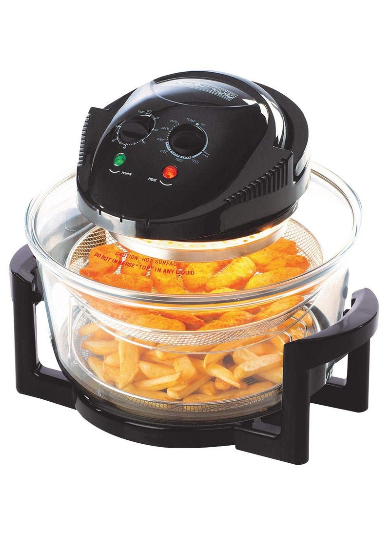 Jolfay Oven with Hot Air Technology 13 l Halogen Oven with 2 Grids and 4Tongs Adjustable Timer and Thermostat for Healthy Cooking Broil Rack Toasting Rack roaster cooker