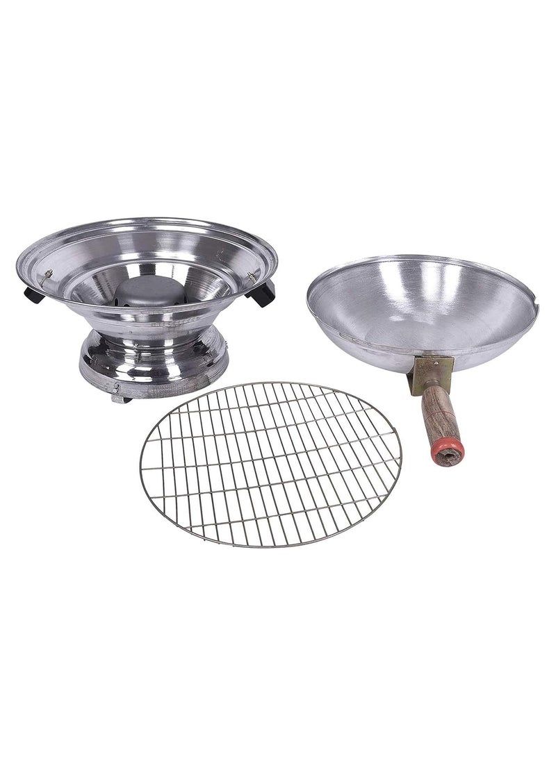NUVIKAS Aluminium Multi Purpose Oven Gas TandoorBarbeque GrillerBatiPizza Maker Size 34 x 34 x 26 CM Silver