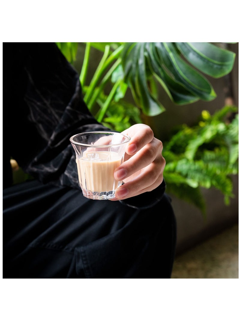 Espresso Cups, Set of 4 Clear Glass Cups 3oz for Coffee/Milk, Coffee Mugs Insulated Shot Glasses Regular Espresso Accessories in Kitchen/Office/Bar, Easy to Clean