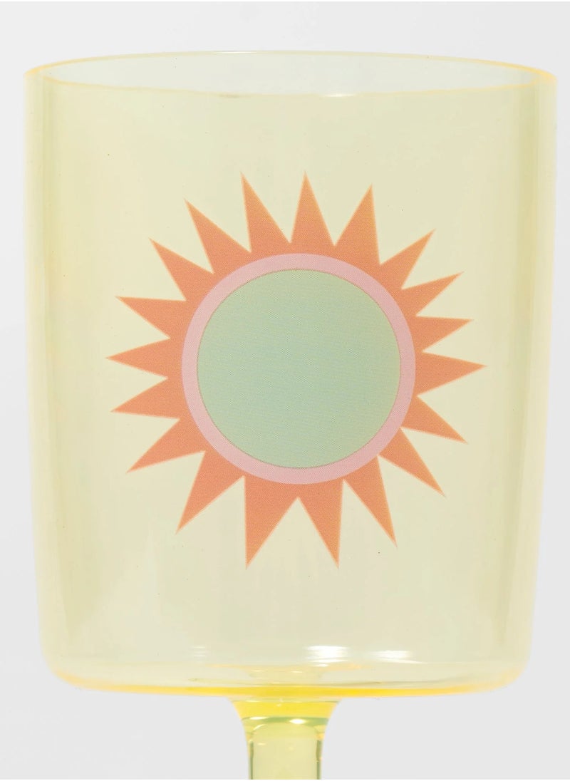 Set of 4 Poolside Plastic Wine Glass Rio Sun Multicolour | Reusable
