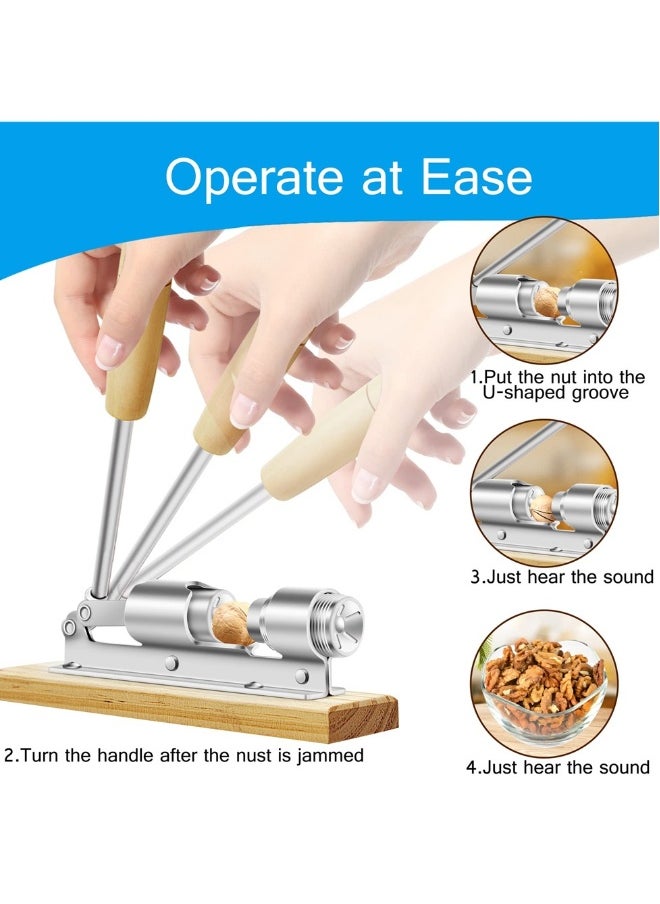 Nutcrackers for Nuts, Nut Crackers for Pecans, Heavy Duty Nut Cracking Tools, Adjustable Pecan Cracker Sheller, Pecan Nut Cracker Opener Tool for Walnuts Pecans Hazelnuts Almonds Brazil Nuts