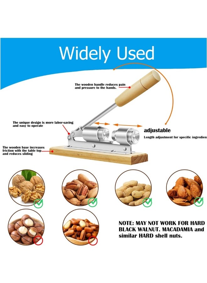 Nutcrackers for Nuts, Nut Crackers for Pecans, Heavy Duty Nut Cracking Tools, Adjustable Pecan Cracker Sheller, Pecan Nut Cracker Opener Tool for Walnuts Pecans Hazelnuts Almonds Brazil Nuts
