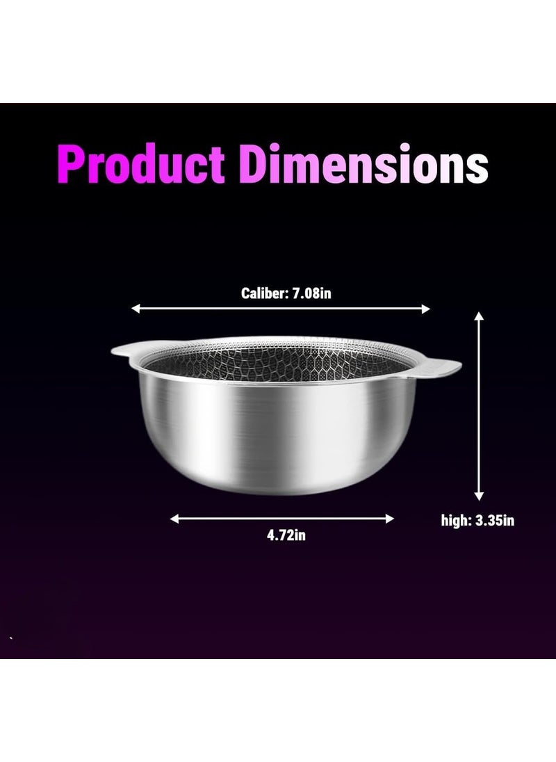Valajogi Non Stick Stainless Steel Mini Stock Pot Bowl for All Cooking Needs Compatible with Induction and Gas Stove Serving Bowls for Kitchen Cooking Baking Prepping Heavy Duty Easy to Clean