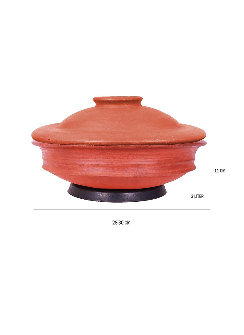 4U Crafts India Online Clay Pottery Earthen KadaiClay Pots Combo for Cooking and ServingRed 13 Liter