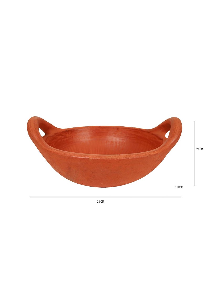 4U Crafts India Online Clay Pottery Earthen KadaiClay Pots Combo for Cooking and ServingRed 13 Liter
