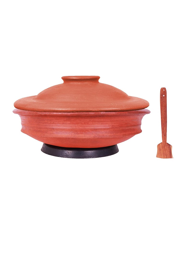 4U Crafts India Online Clay Pottery Earthen KadaiClay Pots Combo for Cooking and ServingRed 13 Liter