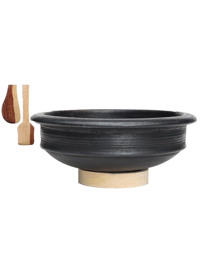 Craftsman India Online Deep Burned Uncoated Clay PotEarthenMudMitti Handi For Cooking And Serving 1 Liter Black