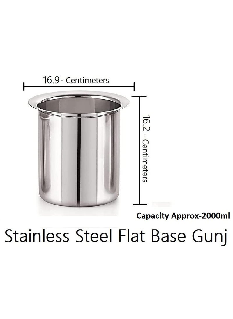 Bartan Star Stainless Steel Deep Gunj for Cooking and Serving 2 Litre