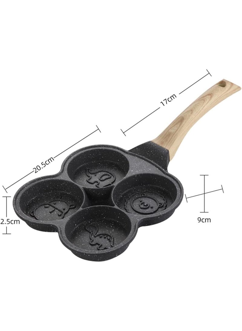 SNAPCOM 4 Hole Egg Frying pan MultiFunction Breakfast pan NonStick Household Omelette pan Pancake Mold Kitchen Utensils Fry Pan Ceramic Pan for Egg Cookware Kadai for Cooking 1 pcs