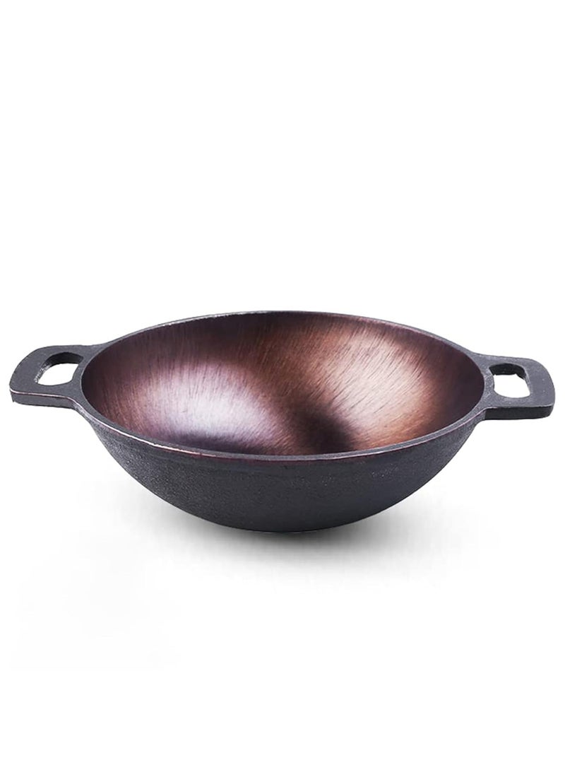 The Indus Valley Super Smooth Cast Iron Kadai for Deep Frying Small 203cm 8Inch 13Ltr 18kg Naturally Nonstick PreSeasoned Kadhai 100 Pure ToxinFree No Chemical Coating