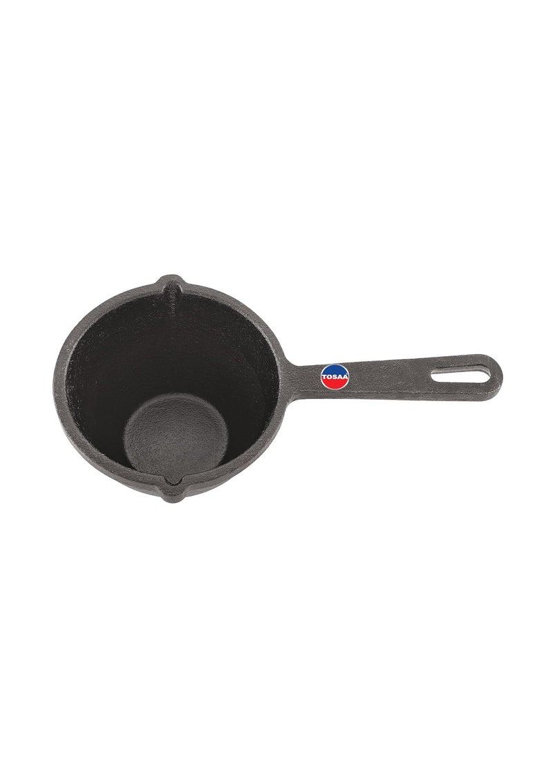 Tosaa Cast Iron Tadka Pan Vaghar Chounk Used for Frying Spices Dal Gas Induction Friendly Base Loha Baghar Small Size PreSeasoned Cookware for Kitchen 11 Cm