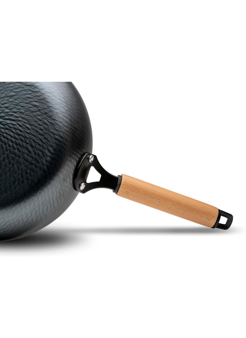 NUTRION Professional Carbon Steel Frying PanSkillet for Chefs and Home CooksLarge26 cm