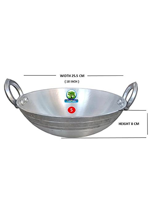 CooPany Combo 3 Multipurpose Use Aluminium KadaiFry PanThick Bottom Fry Pan 8 inch 10 inch 11 inch