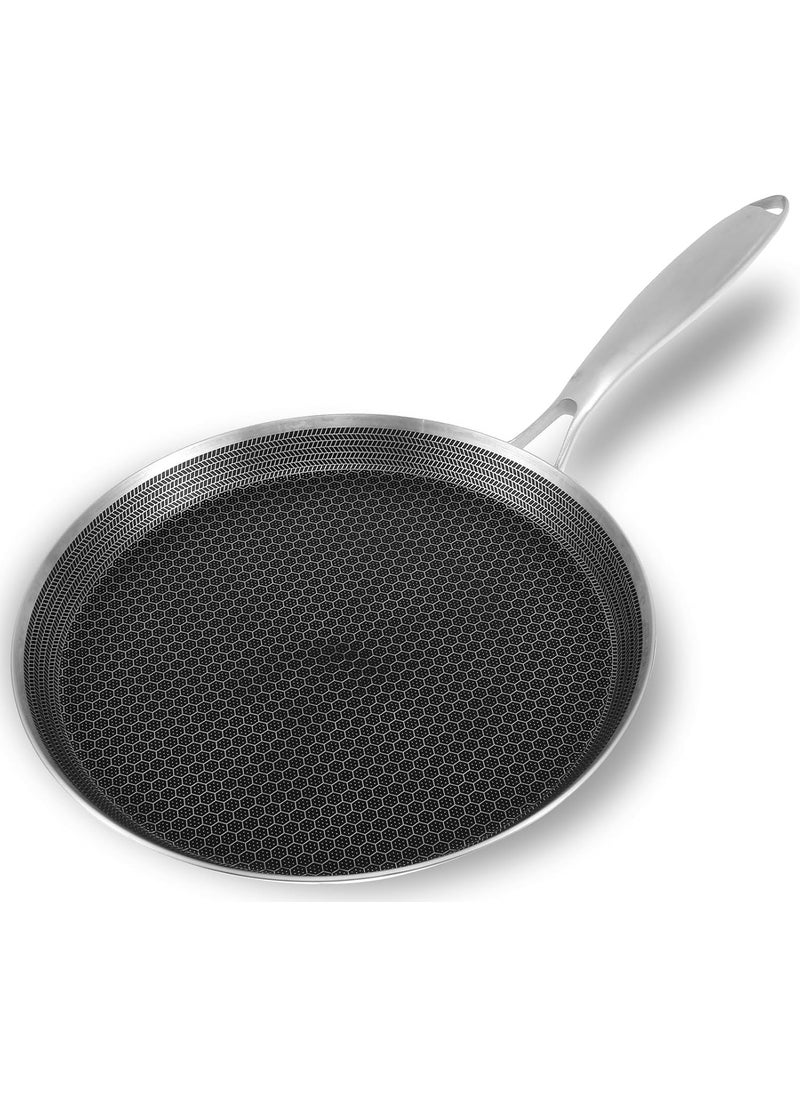 Gladnes Stainless Steel Honeycomb Frying Pan NonStick Pan with Stainless Steel Handle NonStick Pan Fry pan Induction Base Non Stick Omelette Non Stick Frying pan Stainless Steel 20 Cm 26 Cm