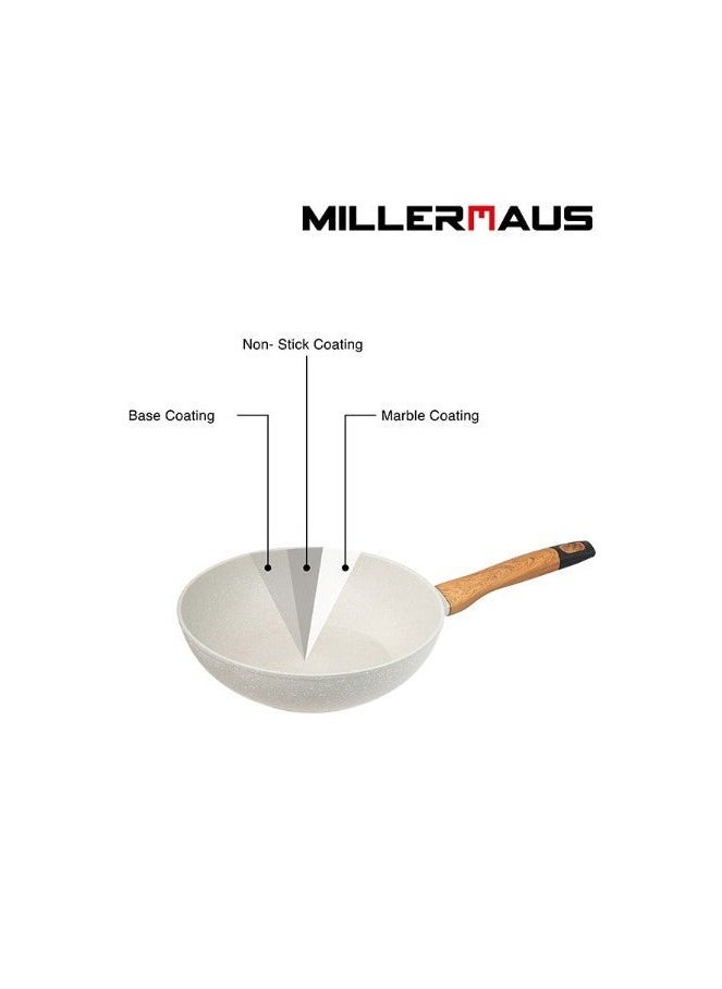 MILLERHAUS Aluminum Fry Pan Marble Non-Stick Coating, 28cm x 7.8cm, MH-4511