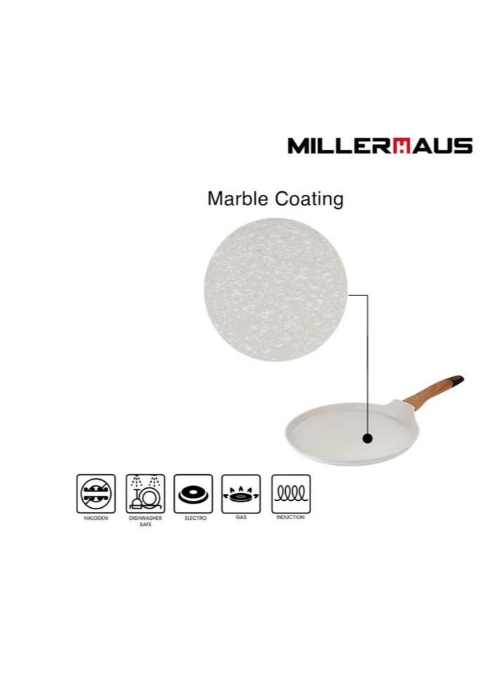 MILLERHAUS Aluminum Pancake Pan Marble Non-Stick Coating, 28cm, MH-4506