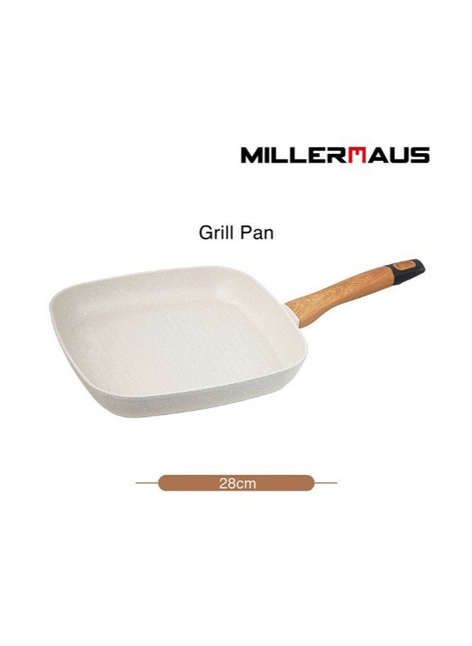 MILLERHAUS Aluminum Square Fry Pan Marble Non-Stick Coating, 28cm x 28cm x 4.2cm, MH-4510