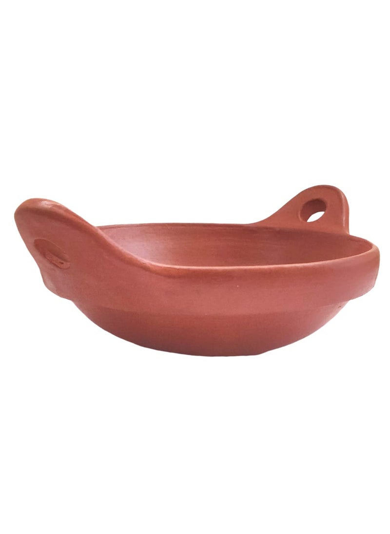 NUTRION Pre Seasoned Terracotta Clay Pottery Mud KadaiEarthen Handi for Cooking and ServingLargeRed