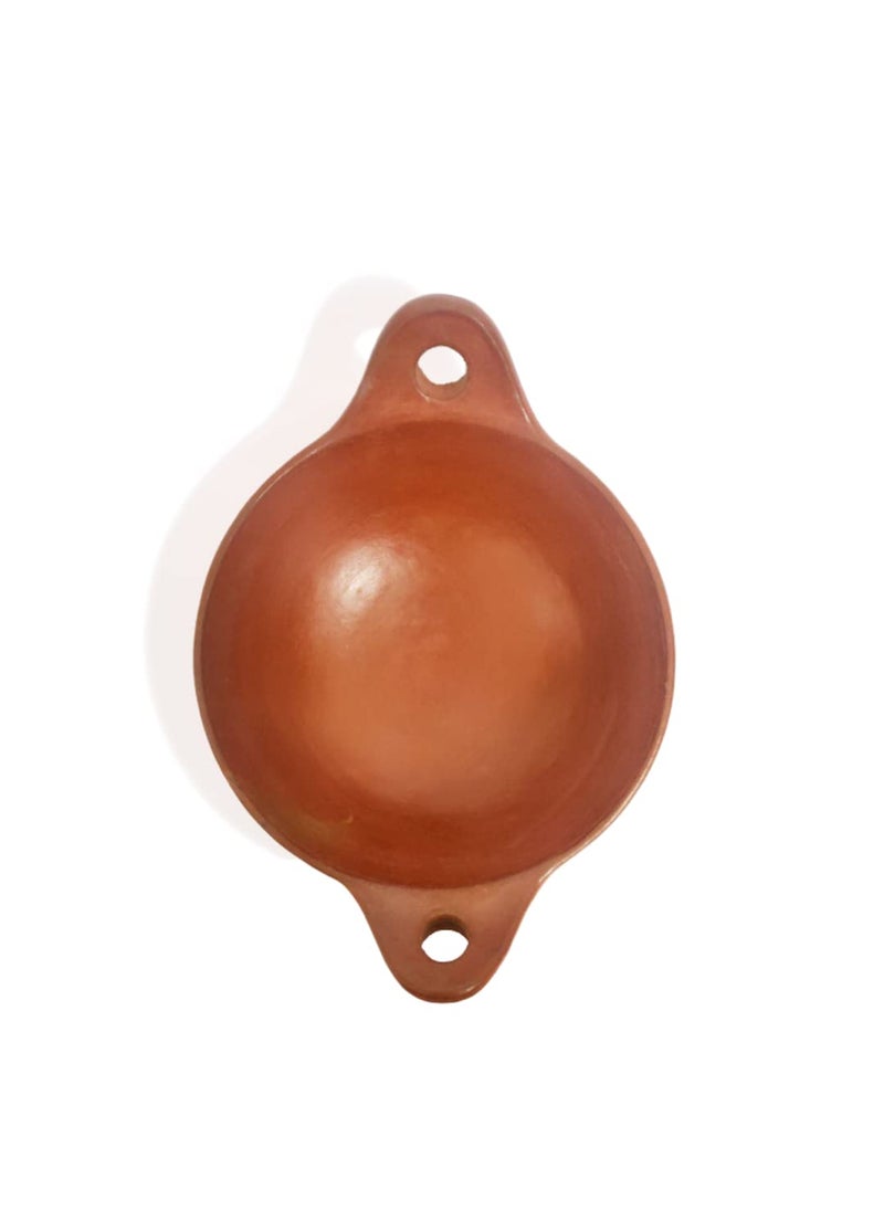 NUTRION Pre Seasoned Terracotta Clay Pottery Mud KadaiEarthen Handi for Cooking and ServingLargeRed