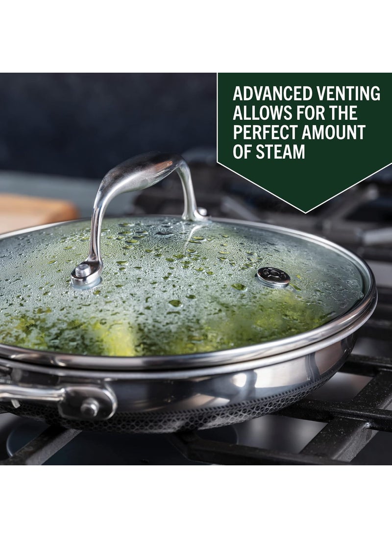 OCTOPUSPRIME Stainless Steel Frying Pan NonStick Home Double Sided Honeycomb Pancake Omelet Pan MultiFunctional Steak Wok Pan 305cm