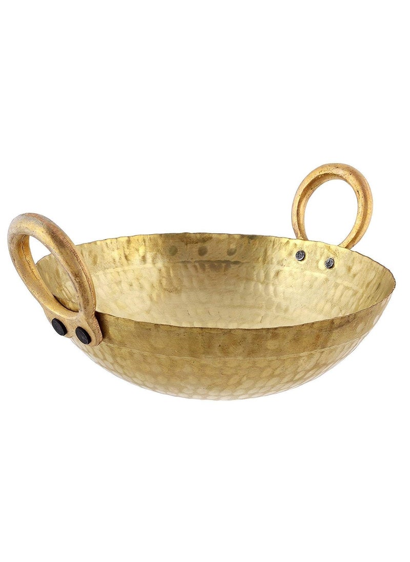 Tannu Craft Brass Hammered Kadhai for CookingServing Pital Kadhai pital kadai 2000 ML