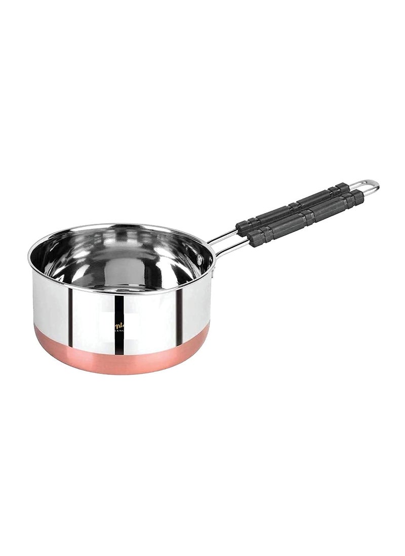 SHOPSIDEX Sauce Pan Tea Maker Milk Coffee pan bhgoni Stainless Steel Copper Bottom Sauce Pan Flat Base Sauce Pan Tea Pan Milk Pan Tapeli Patila Sauce Pot 2 Litter