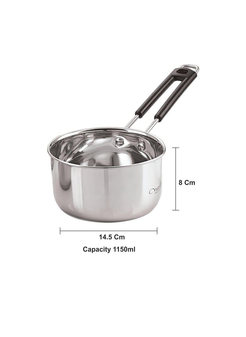 VARSHA INTERNATIONAL Stainless Steel Sauce Pan 1150ml 1 Piece Silver