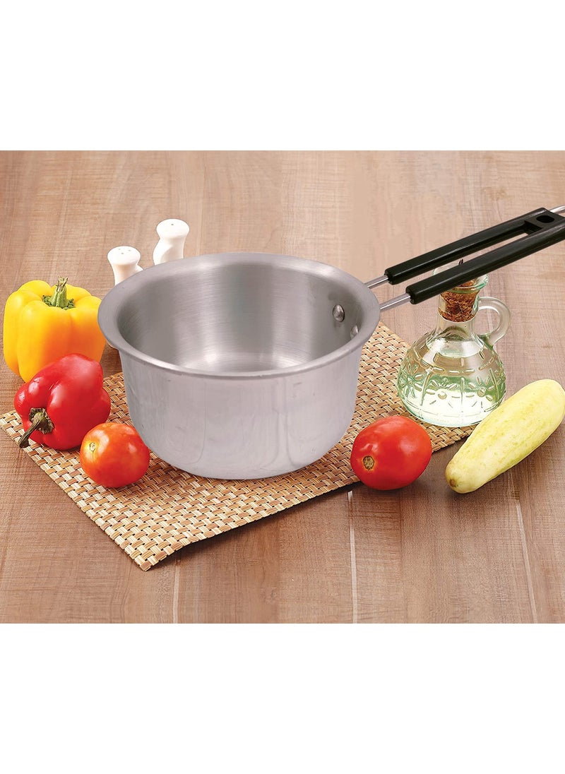 LooksGood Aluminium Tea PanInduction Sauce panTea panMilk panMulti Purpose pan etc Sauce Pan Aluminium Induction Bottom Silver Touch 17 CM