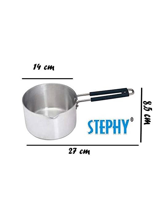 STEPHY Aluminium Sauce Pan Milk PanTea Pan 1 Liter with Stainless Steel Bakelite Rust Resistance Handle Sauce Pan 14 cm Diameter