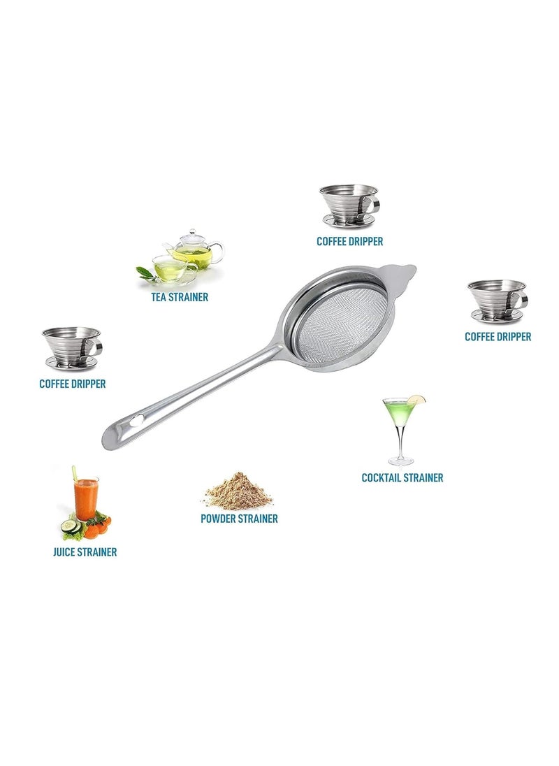 IDEAL PRIME Rust Proof Aluminium Saucepan Tea Strainer Combo Durable Alu Milk Pan Tea Pan CHai Channi Cookware Kitchen Tools Pack of 2