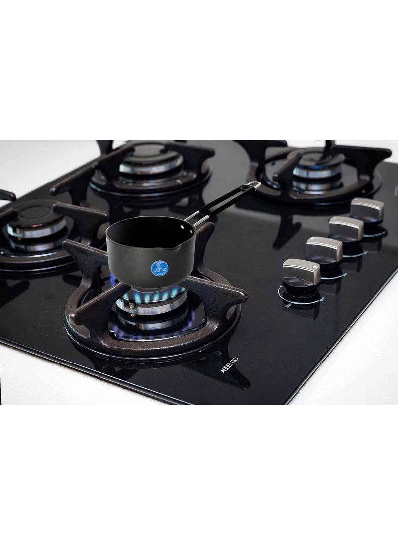 Stephy Hard Anodised Sauce PanMilk Pan with Aluminium Lid 13 cm 1 LTR _Pack of 1