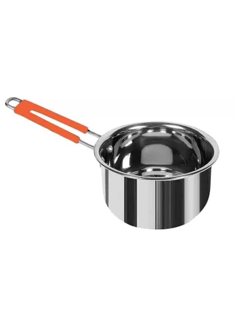 IDEAL Prime Durable Stainless Steel Saucepan 1 Liter Induction Bottom Ggas Ligher Combo Steel Milk Tea Pan Tapeli Donga Gas Torch Lighter Kitchen Tool Pack of 2