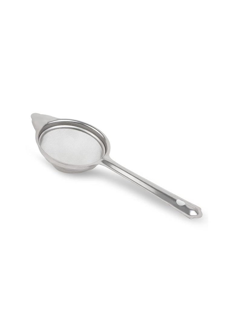 IDEAL PRIME Heavy Guage Stainless Steel Saucepan 1 Liter Induction Bottom with Tea Strainer and Lemon Sqeezer Steel Tapeli MilkTea Pan Chai Channi Lemon Press Kitchen Tool Pack of 3
