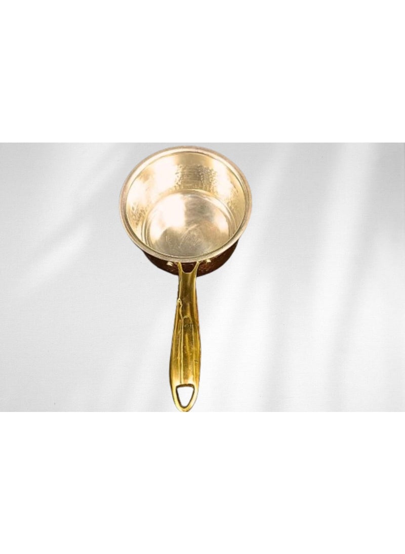 Diamond Steel Copper Saucepan Without lid Stovetop Sauce pan Sauce Pan Tea Pan Milk Pan Chaidan Copper Hammered Saucepan with Tin Coating Inner Side Kalai Ideal for Daily Usage 2 Litre