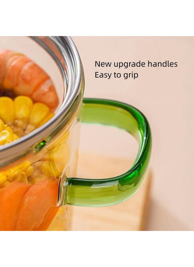 Glass Simmer Pot with Lid for Cooking Potpourri Cookware Saucepan with Grip Handles with Cover Safe Clear Cooking Pots Glass Saucepan for Soup Milk Pasta