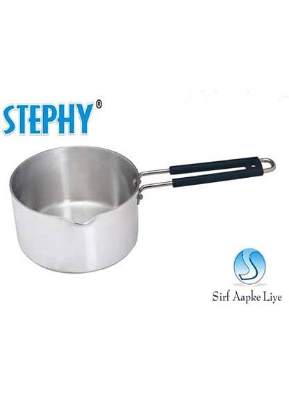 Stephy Aluminium Milk PanTea PanSauce Pan 15 LTR_18 cm with Black Bakelight Handle