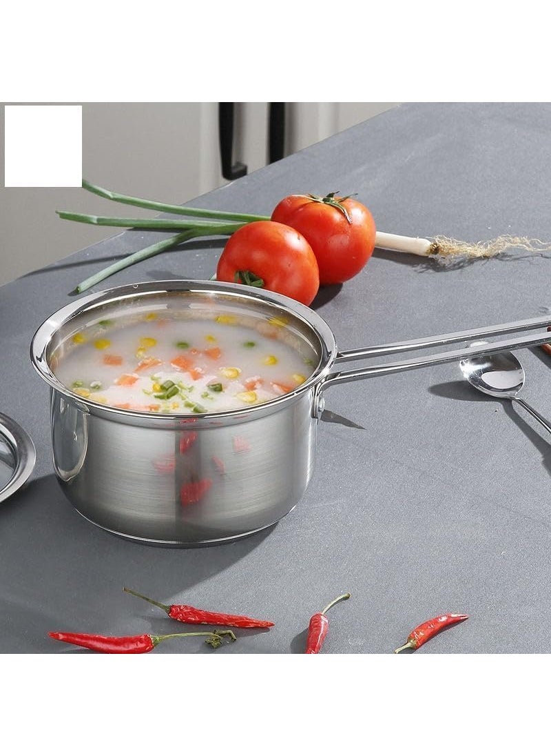 KIRFIZ Stainless Steel Induction Friendly 3 Pcs Set Combo Saucepan Kadai Sauce Pan with Lid Saucepot Frypan with Lid Noodles Soup Cooking Pot Kitchen Cookware Milk Pan with Lid