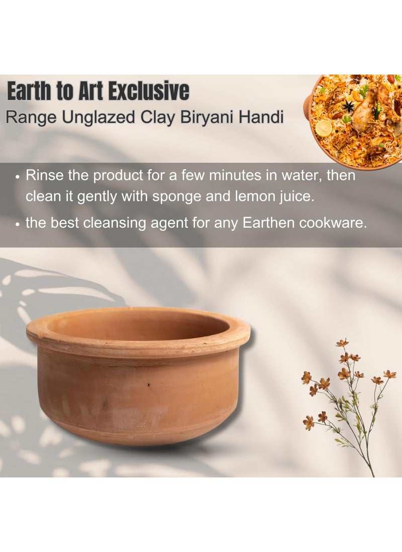 RawartifactEarth to Art Exclusive Range Unglazed Clay Pot for Cooking Serving Pack of 3 1 Liter 2 Liter 3 Liter