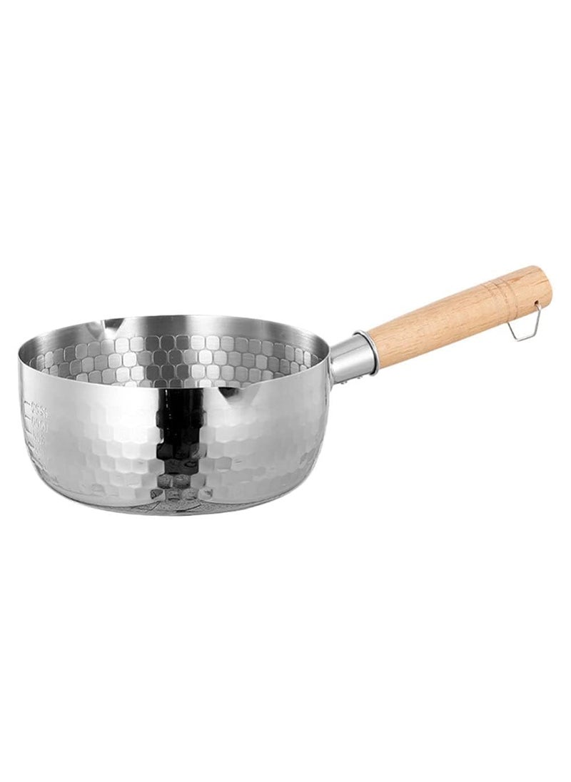 KERFORA Authentic Japanese Sauce Pan Traditional Design with Wooden Handle Mini Size for Milk Heating Sauce Making Oil Pouring Melting Ideal for Compact Kitchens