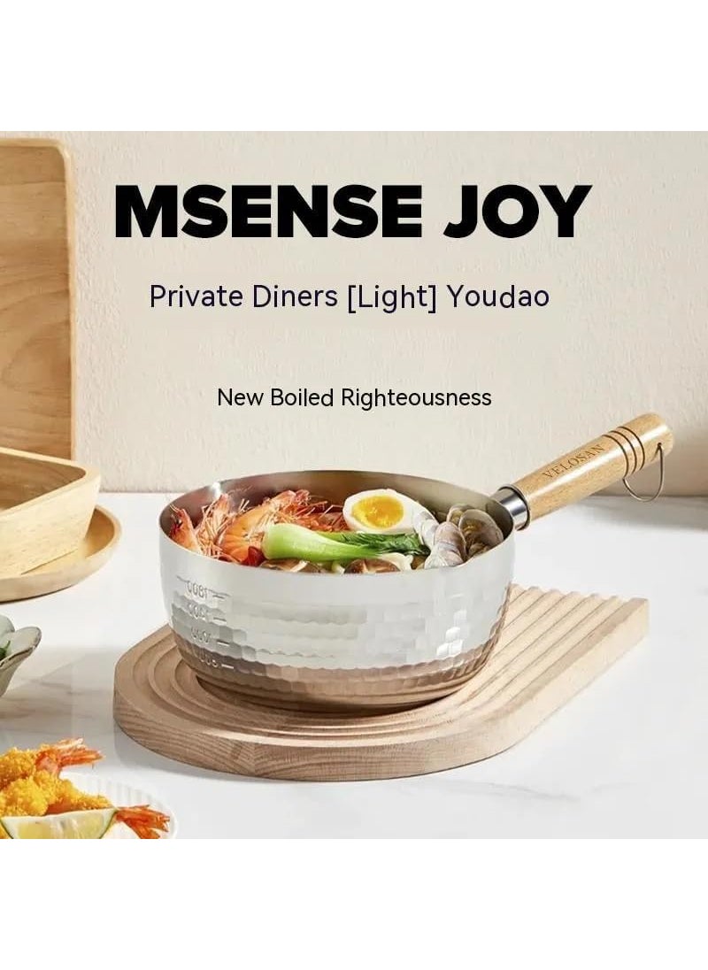 KERFORA Authentic Japanese Sauce Pan Traditional Design with Wooden Handle Mini Size for Milk Heating Sauce Making Oil Pouring Melting Ideal for Compact Kitchens