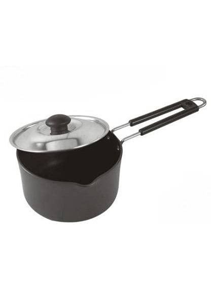 Stephy Hard Anodised Sauce PanMilk Pan with Aluminium Lid 185 cm 2 LTR _Pack of 1