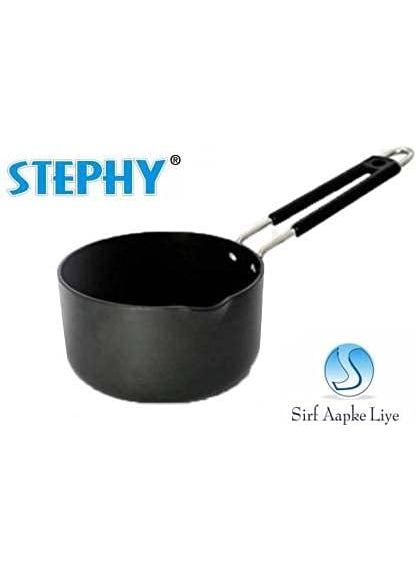 Stephy Hard Anodised Sauce PanMilk Pan with Aluminium Lid 185 cm 2 LTR _Pack of 1