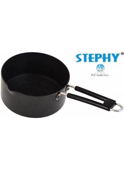 Stephy Hard Anodised Sauce PanMilk Pan with Aluminium Lid 185 cm 2 LTR _Pack of 1