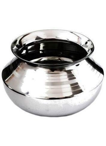Liolis Stainless Steel Heavy Base Sipri Dekchi Handi Bhagona Cooking Degchi for Home and Kitchen 1 Litre