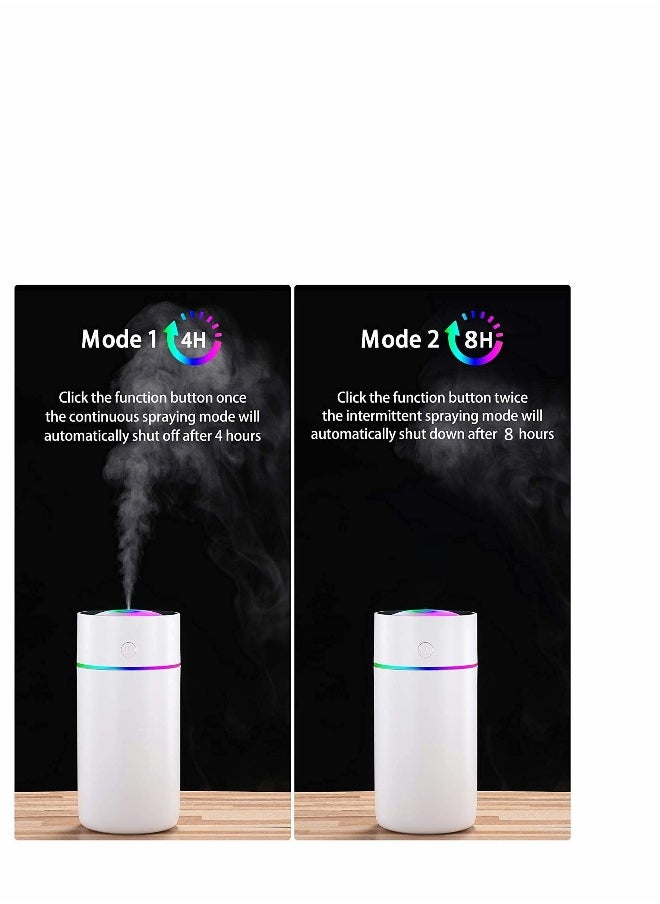 Car Diffuser Car Humidifier, Cool Mist Portable Mini USB Humidifier for Plants Car Baby Bedroom with Auto Shut-Off, Best Personal Humidifier ( 320ML - White )