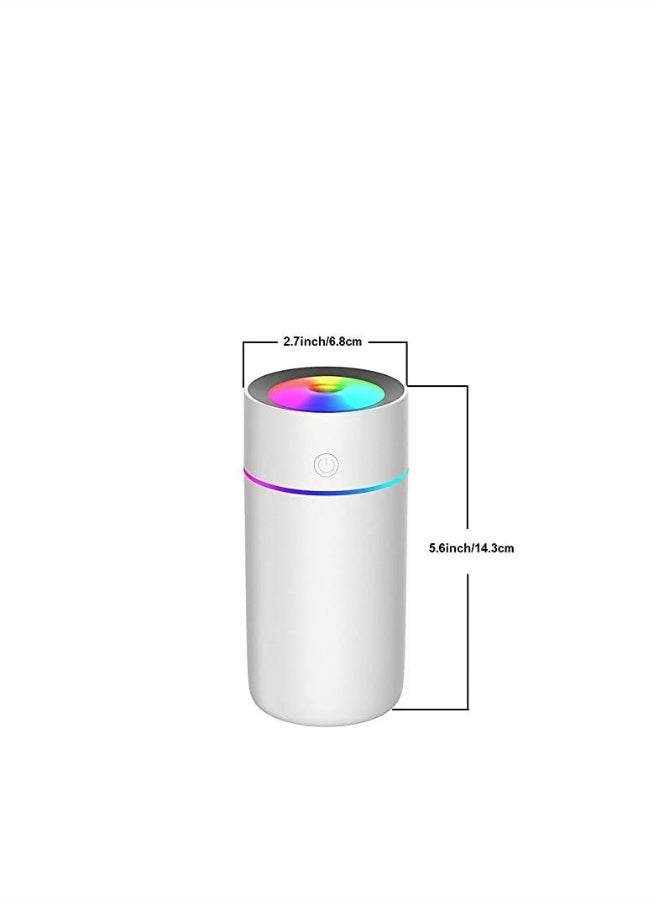 Car Diffuser Car Humidifier Cool Mist Portable Mini USB Humidifier For Plants Car Baby Bedroom with Auto Shut Off Best Personal Humidifier 320ML White